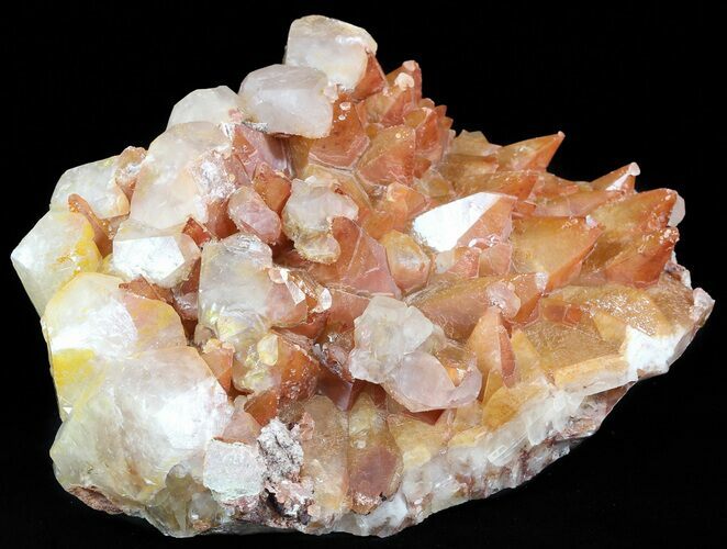 Orange, Hematite Calcite Crystal Cluster - China #50149